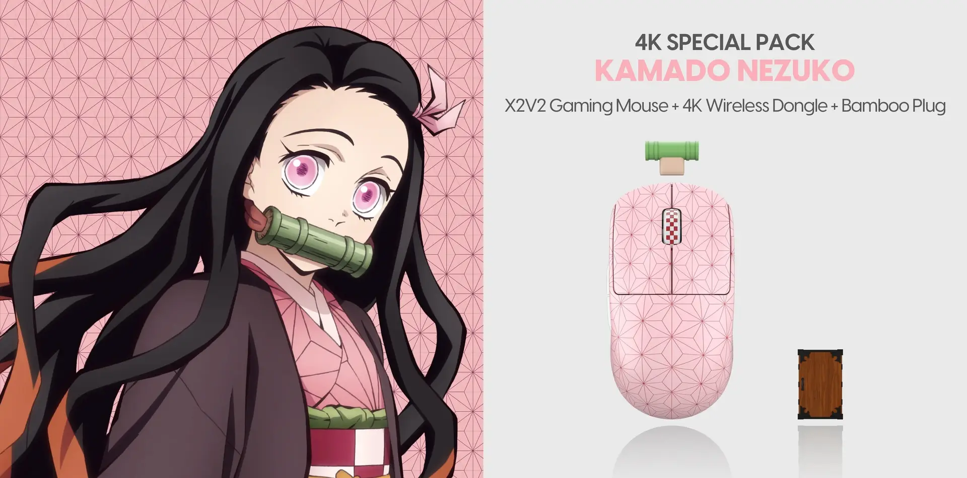 [Demon Slayer - 4K Special Pack] X2 v2 Mini Nezuko Gaming Mouse